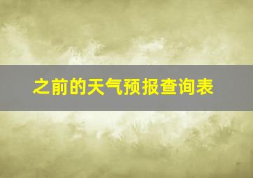 之前的天气预报查询表