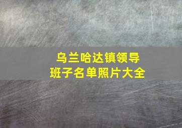 乌兰哈达镇领导班子名单照片大全