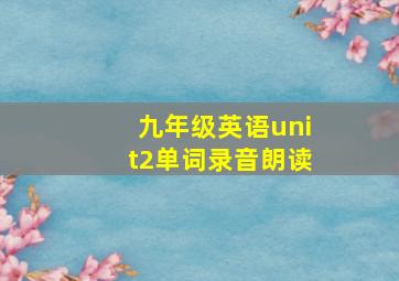 九年级英语unit2单词录音朗读