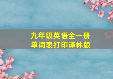 九年级英语全一册单词表打印译林版