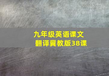 九年级英语课文翻译冀教版38课