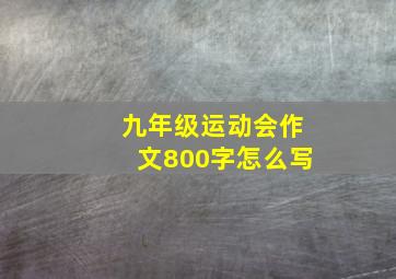 九年级运动会作文800字怎么写