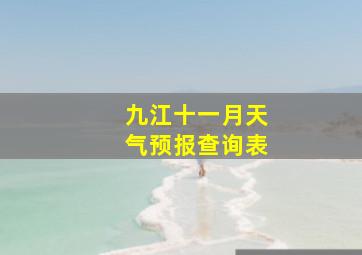 九江十一月天气预报查询表