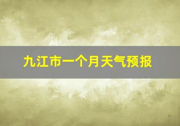 九江市一个月天气预报