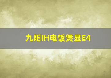 九阳IH电饭煲显E4