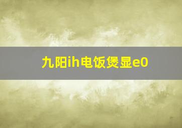 九阳ih电饭煲显e0