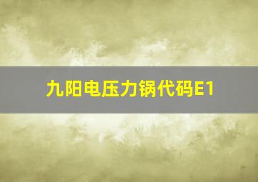 九阳电压力锅代码E1