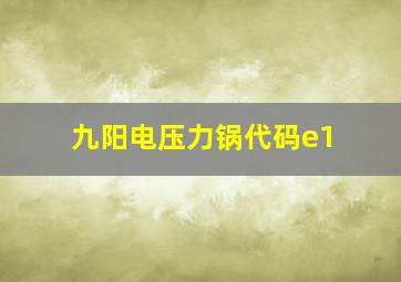 九阳电压力锅代码e1