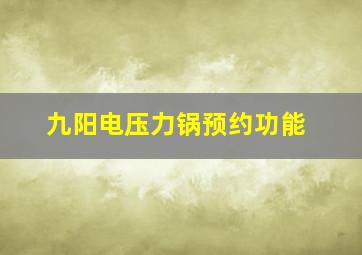 九阳电压力锅预约功能