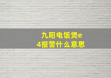 九阳电饭煲e4报警什么意思