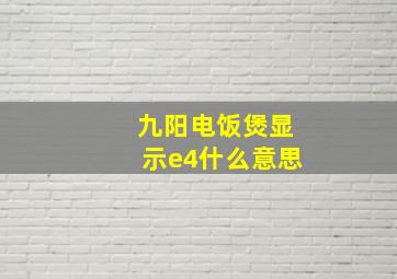 九阳电饭煲显示e4什么意思