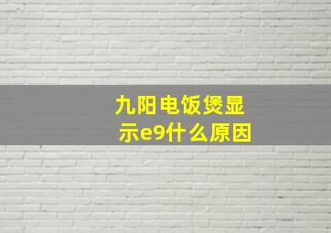 九阳电饭煲显示e9什么原因