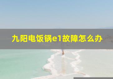 九阳电饭锅e1故障怎么办