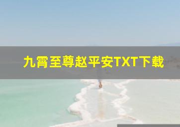 九霄至尊赵平安TXT下载