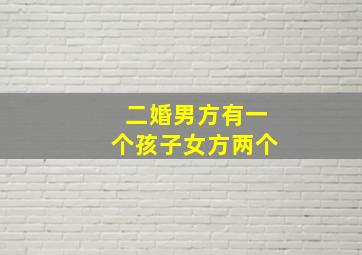 二婚男方有一个孩子女方两个