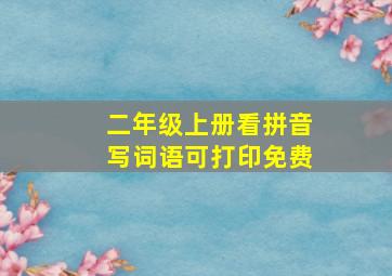 二年级上册看拼音写词语可打印免费