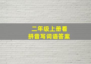 二年级上册看拼音写词语答案