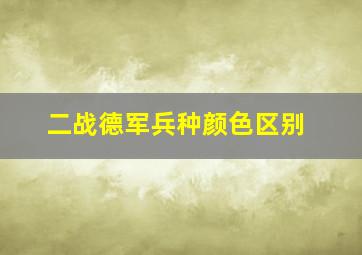 二战德军兵种颜色区别