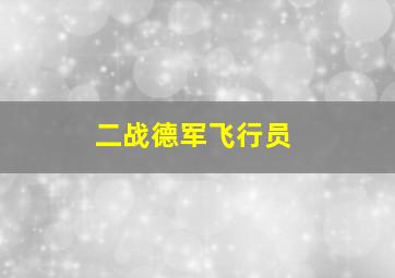 二战德军飞行员