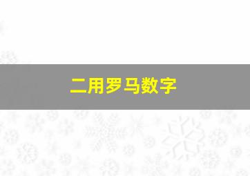 二用罗马数字