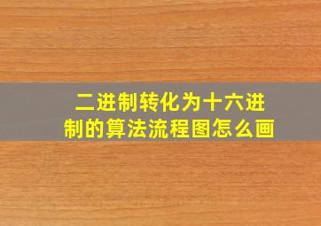 二进制转化为十六进制的算法流程图怎么画