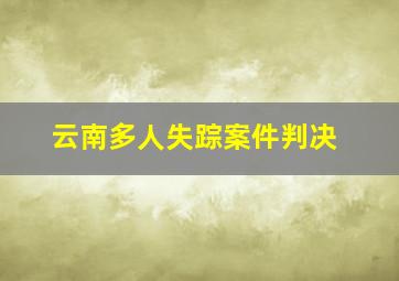 云南多人失踪案件判决