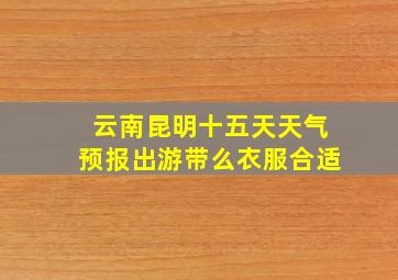 云南昆明十五天天气预报出游带么衣服合适