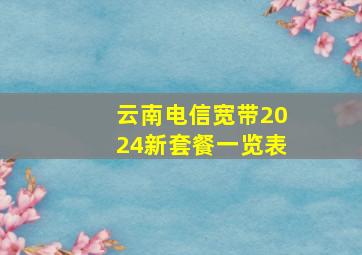 云南电信宽带2024新套餐一览表