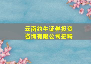 云南约牛证券投资咨询有限公司招聘