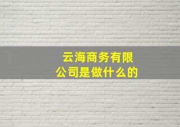 云海商务有限公司是做什么的