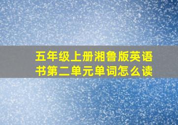 五年级上册湘鲁版英语书第二单元单词怎么读