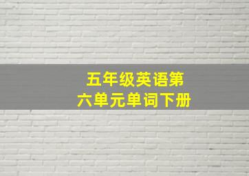 五年级英语第六单元单词下册