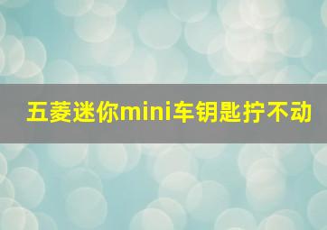 五菱迷你mini车钥匙拧不动