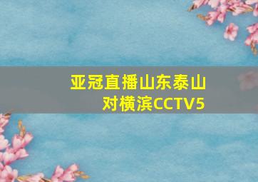 亚冠直播山东泰山对横滨CCTV5