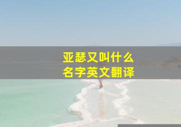 亚瑟又叫什么名字英文翻译