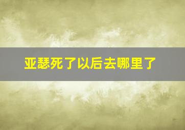 亚瑟死了以后去哪里了