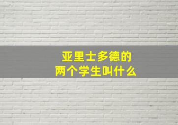 亚里士多德的两个学生叫什么