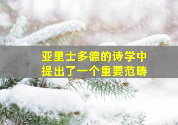 亚里士多德的诗学中提出了一个重要范畴