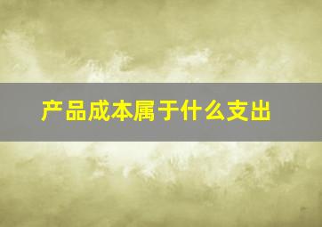 产品成本属于什么支出