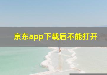 京东app下载后不能打开