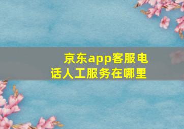 京东app客服电话人工服务在哪里