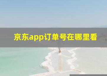 京东app订单号在哪里看