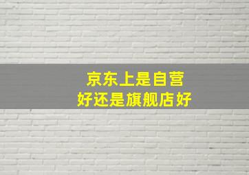 京东上是自营好还是旗舰店好