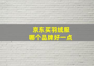 京东买羽绒服哪个品牌好一点