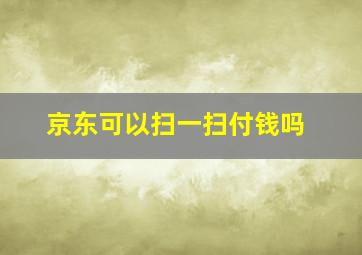 京东可以扫一扫付钱吗