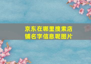 京东在哪里搜索店铺名字信息呢图片