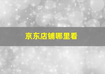 京东店铺哪里看