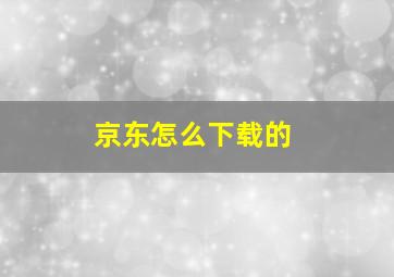 京东怎么下载的