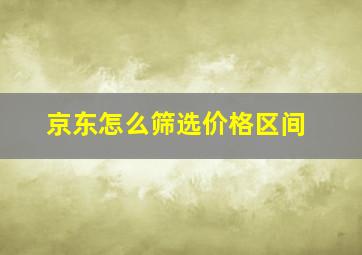 京东怎么筛选价格区间