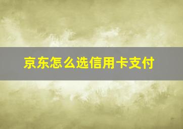 京东怎么选信用卡支付